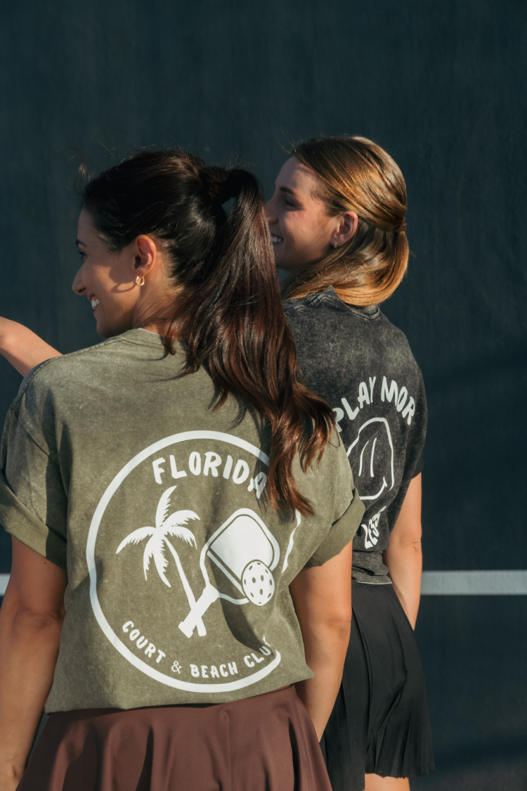 Green Oversized Urban Pickleball Washed Tee